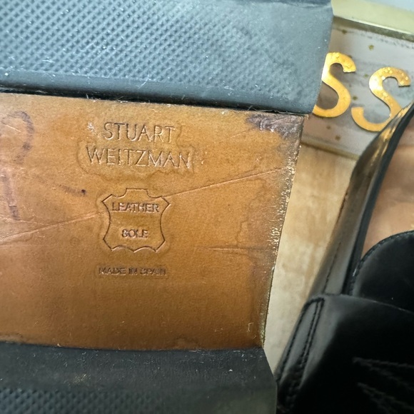 Stuart Weitzman Black Leather The Manila Tassel Slip On Loafers - Picture 5 of 12